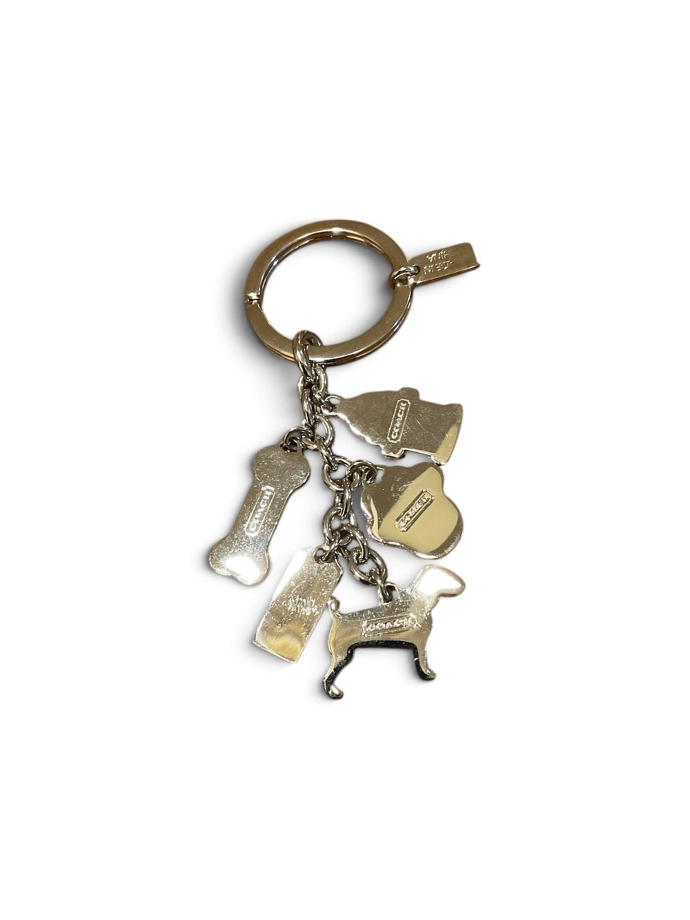 vintage COACH Jack Russell Enamel Multi-Charm Keychain - Picture 2 of 3